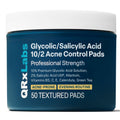 QRxLabs Salicylic & Glycolic Acid Acne Clearing Pads - 2% Salicylic & 10% Glycolic Acid - Exfoliating Pads for Acne, Bacne, Butt Acne, Body Acne - Daily Pads - 50ct