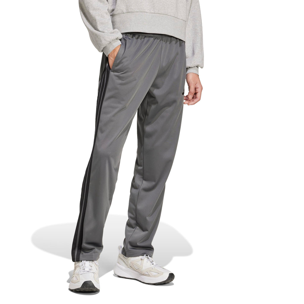 Adidas Mens 3-Stripes Tricot Regular Fit Open Hem Sportswear Track Pants, Solid Grey, Small