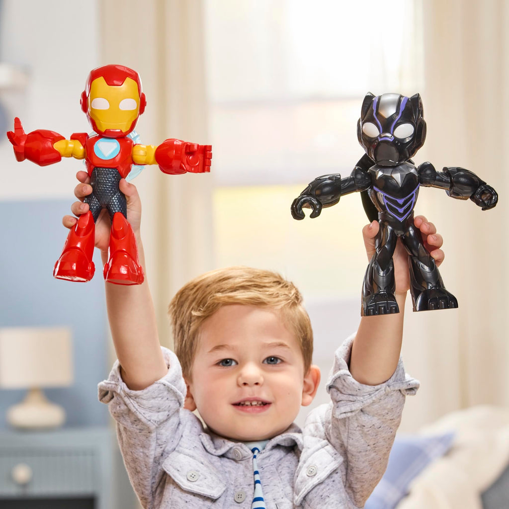 IRON MAN AND HIS AWESOME FRIENDS Marvel Supersized Black Panther Action Figure, 9-Inch (22.8 CM) Super Hero Toys for Kids, Ages 3+