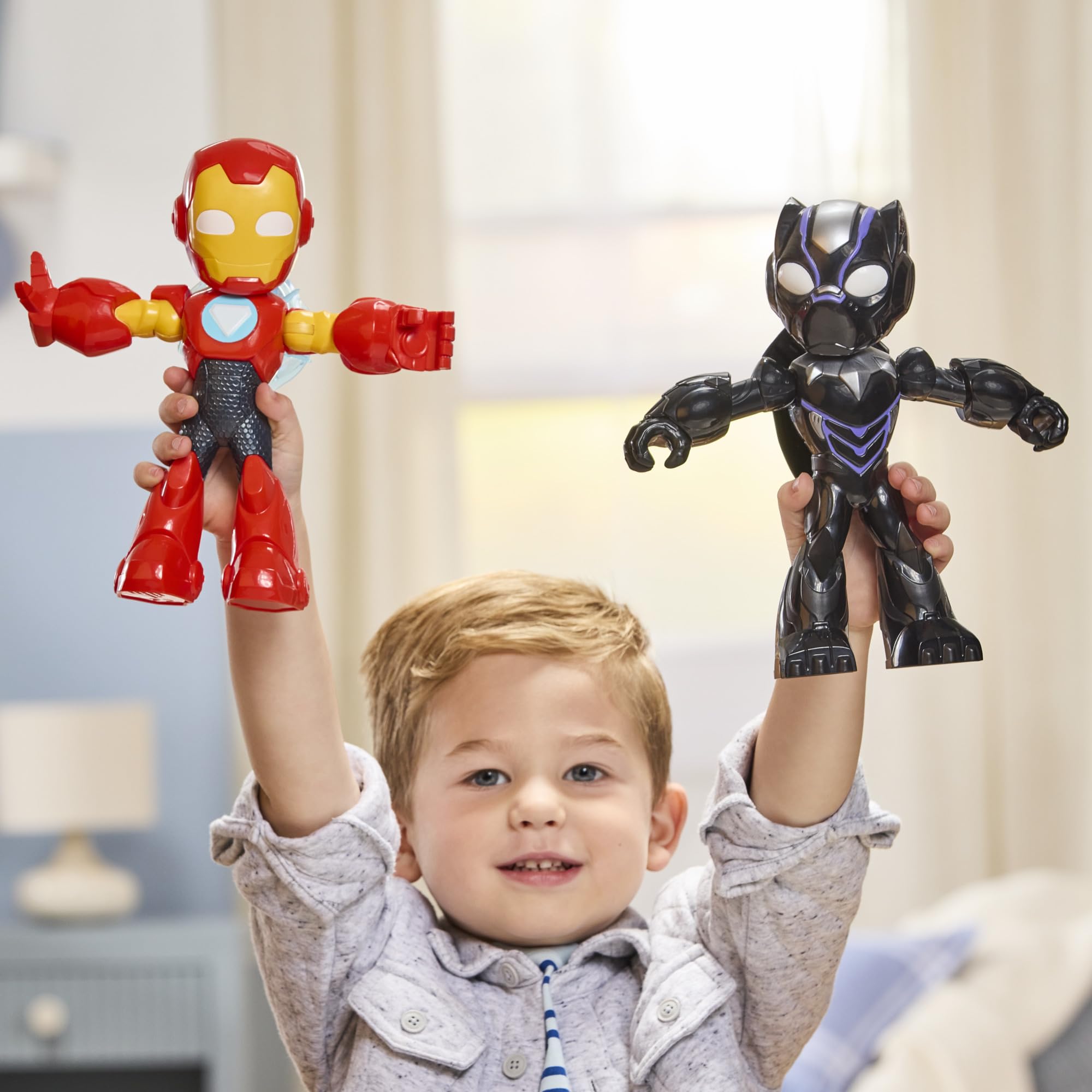 IRON MAN AND HIS AWESOME FRIENDS Marvel Supersized Black Panther Action Figure, 9-Inch (22.8 CM) Super Hero Toys for Kids, Ages 3+
