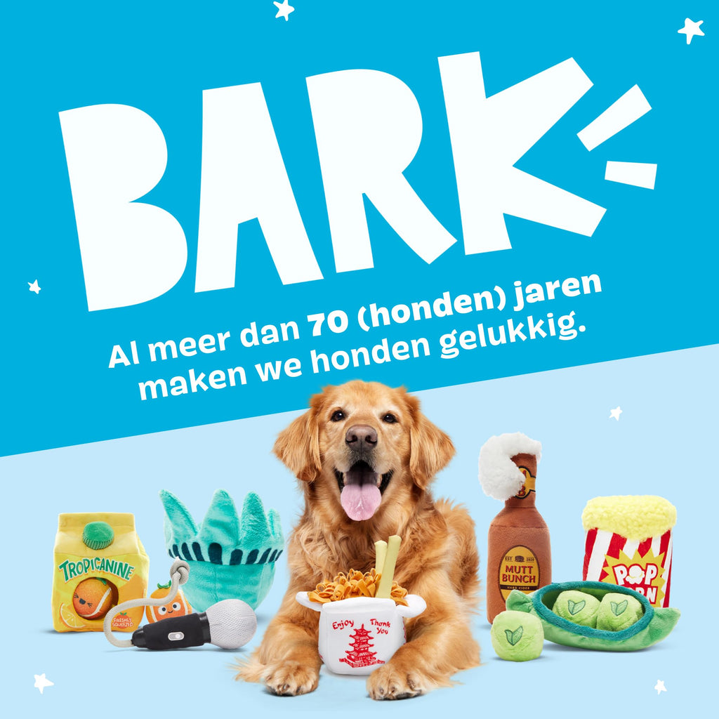 Barkbox Dog Toy 2 in 1 Interactive, Plush Exterior Material & Squeaker, Tearable Dog Toy with Squeaky Ball Inside, Ideal for Toy Destroyers - Andi's Dumpling, Large