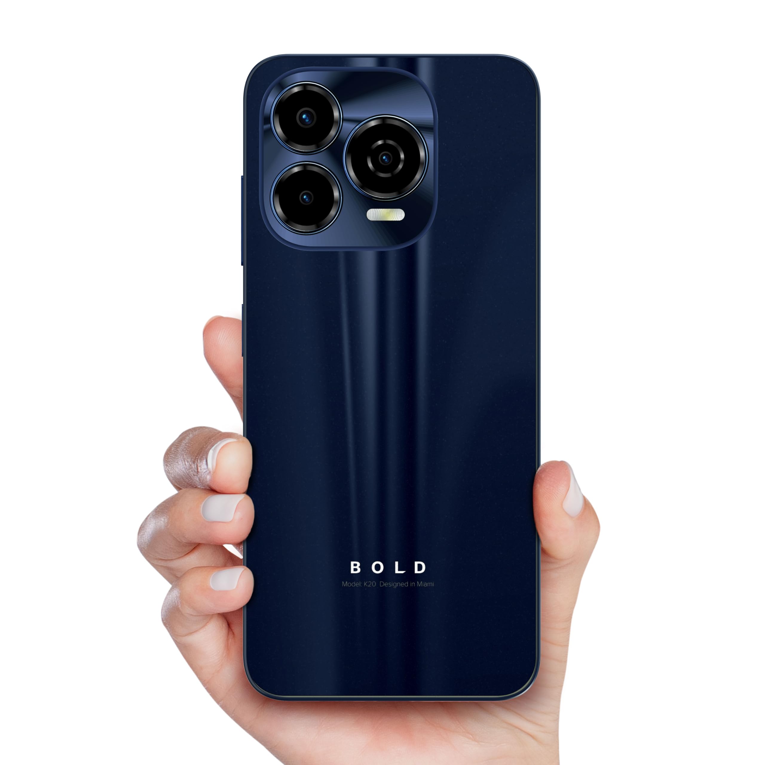 Bold K20 | 2025 | All-Day Battery | Unlocked | 6.7” HD+ Infinity Dot Display | 256/4GB | Triple 50MP Camera | US Version | US Warranty | (Blue)