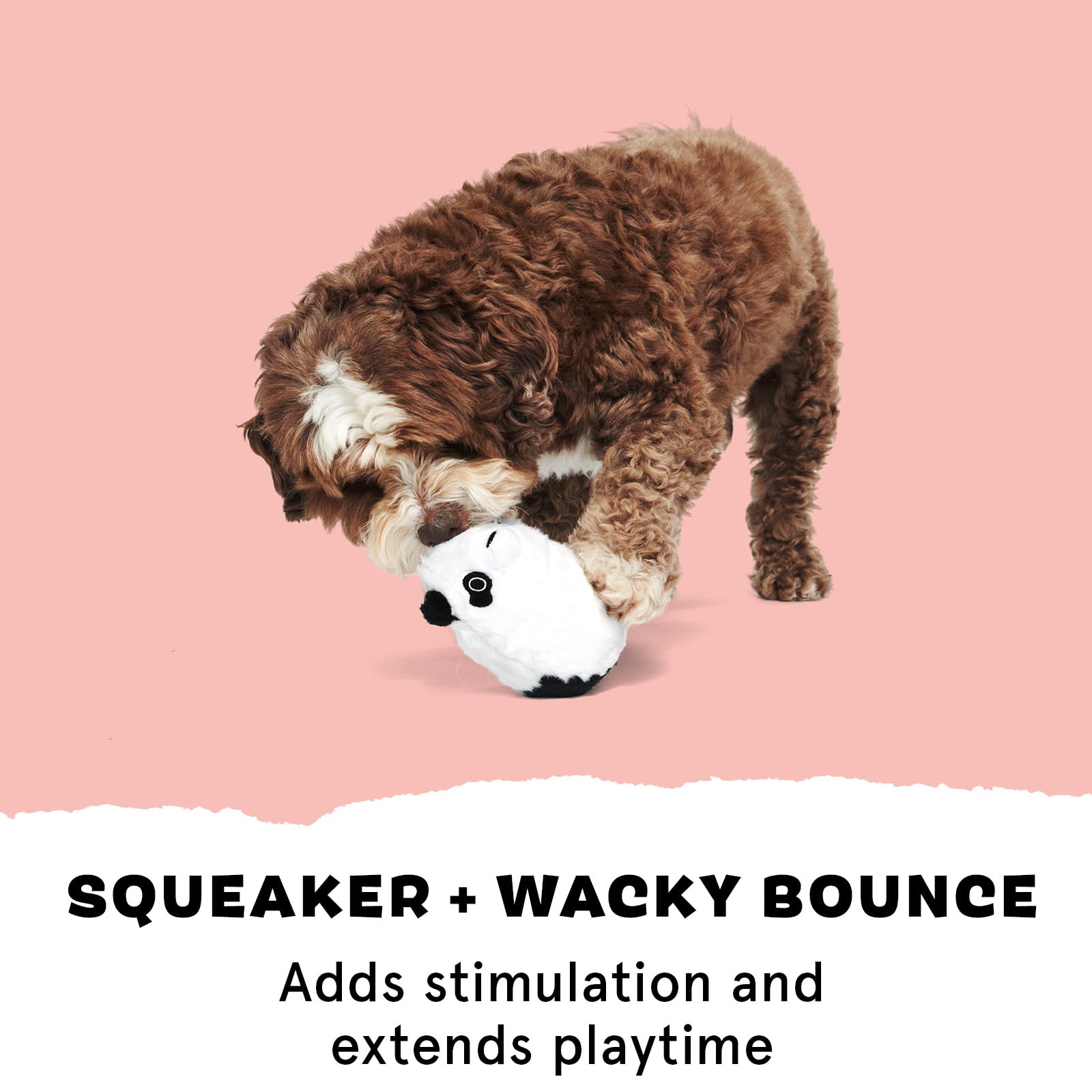 Barkbox Super Chewer Tough Dog Chew Toys for Aggressive Chewers, Plush 2 Toys in 1 (Panda - Large)