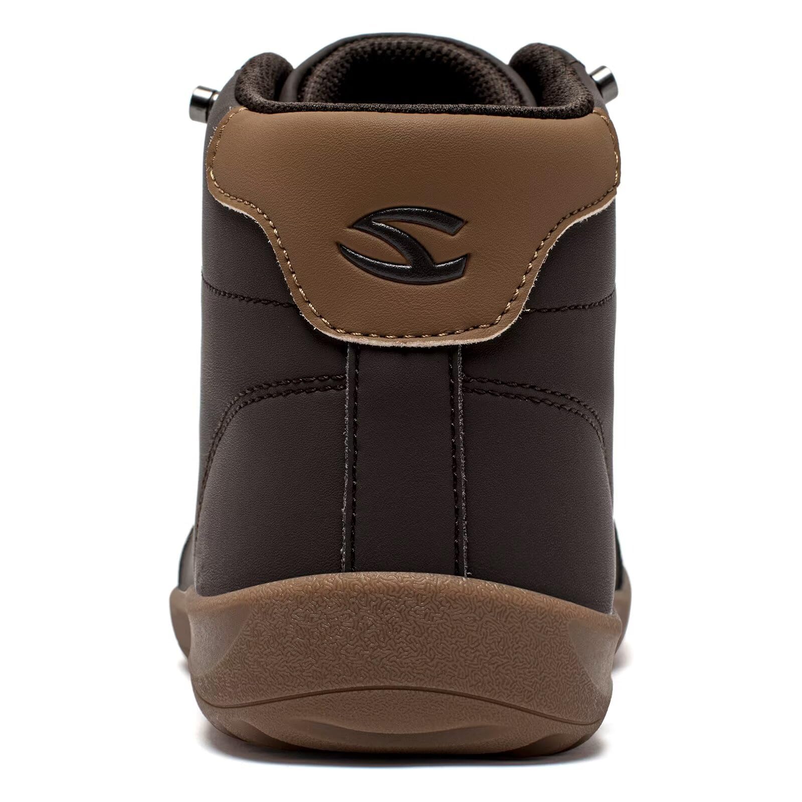 HOBIBEAR Leather Barefoot Boots Zero-Drop Wide Width Minimalist Shoes Unisex Mid Top Walking Boots(Dark Brown Women 11,Men 10)
