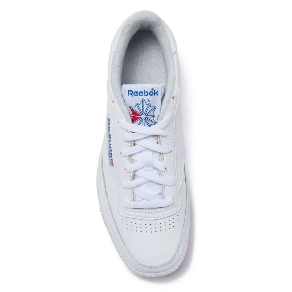 Reebok Club C 85 Mens Tennis Shoes, Casual Fashion White Sneakers for Men, Footwear White/Blue/Gum, 9.5