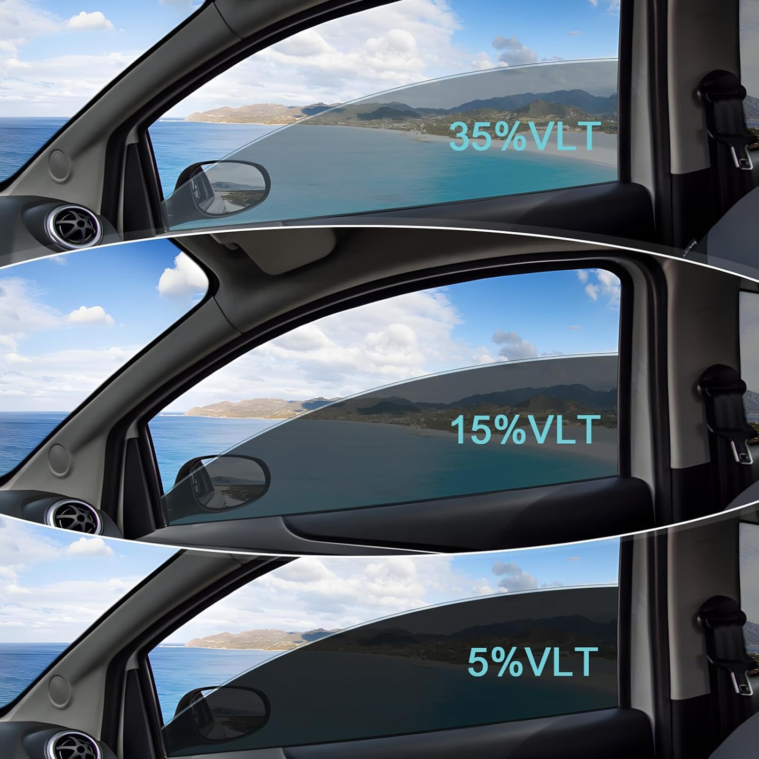 Window Tint Film for Cars, Ceramic Window Tints, Blocks 99% UV & IR Rays, Heat Resistant Anti Glare Film for Windshield, Scratch Resistant Sun Shade Auto Tint Roll (35% VLT, 20in x 10ft)