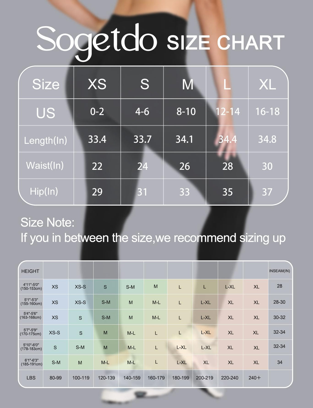 Sogetdo Yoga Leggings for Women Hidden Scrunch Butt Non See Through High Waisted No Front Seam Athletic Gym Workout Pants Black-M