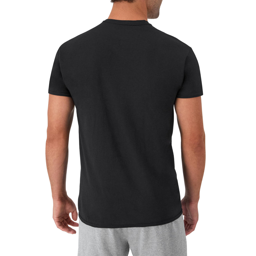 Hanes Mens Cotton, Moisture-wicking Crew Tee Undershirts, Multi-packs, Black/Grey/Blue Assorted - 6 Pack, XX-Large US