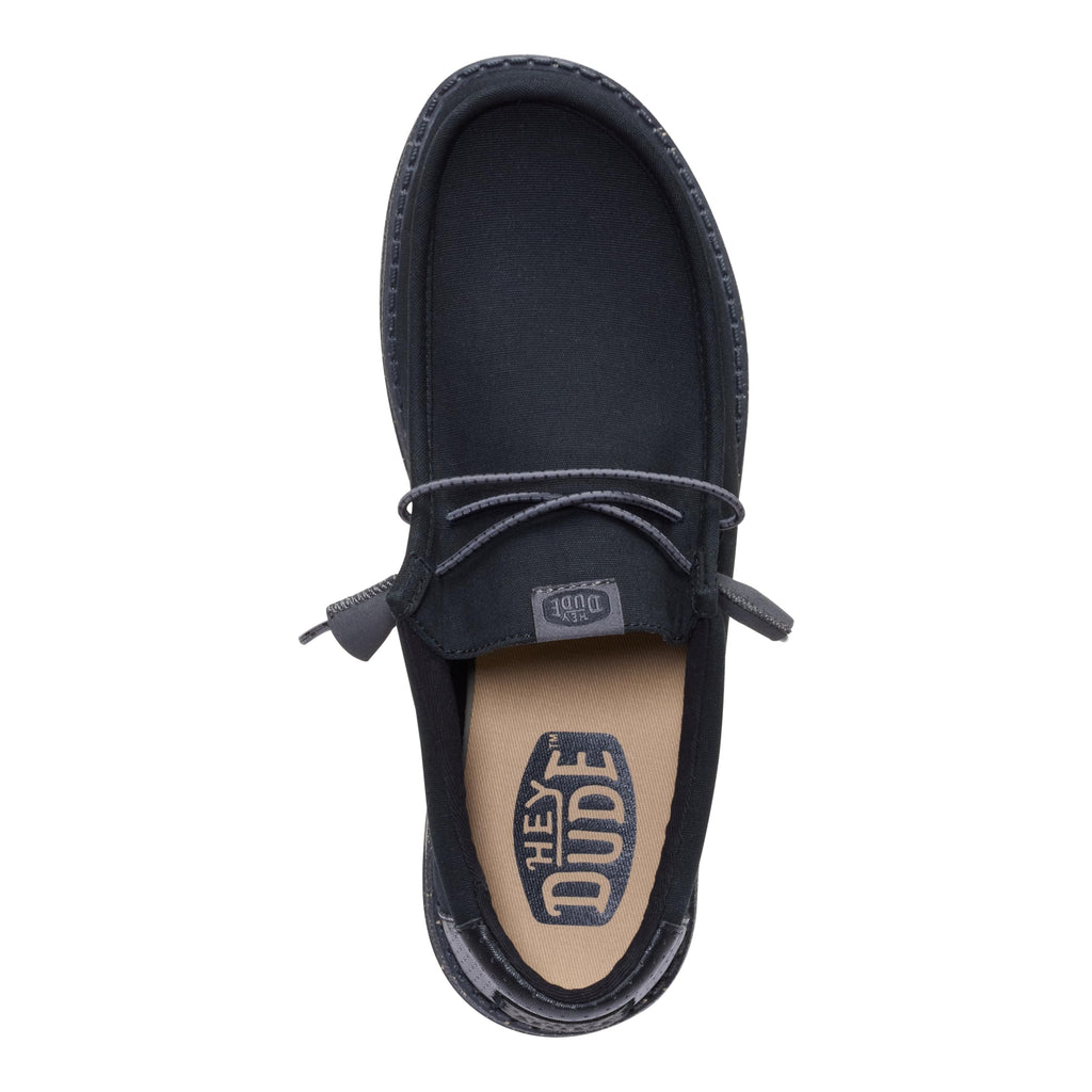 HEYDUDE Wally Hex Black/Black Size 14, Men’s Shoes, Slip-on Loafers, Comfortable & Light-Weight