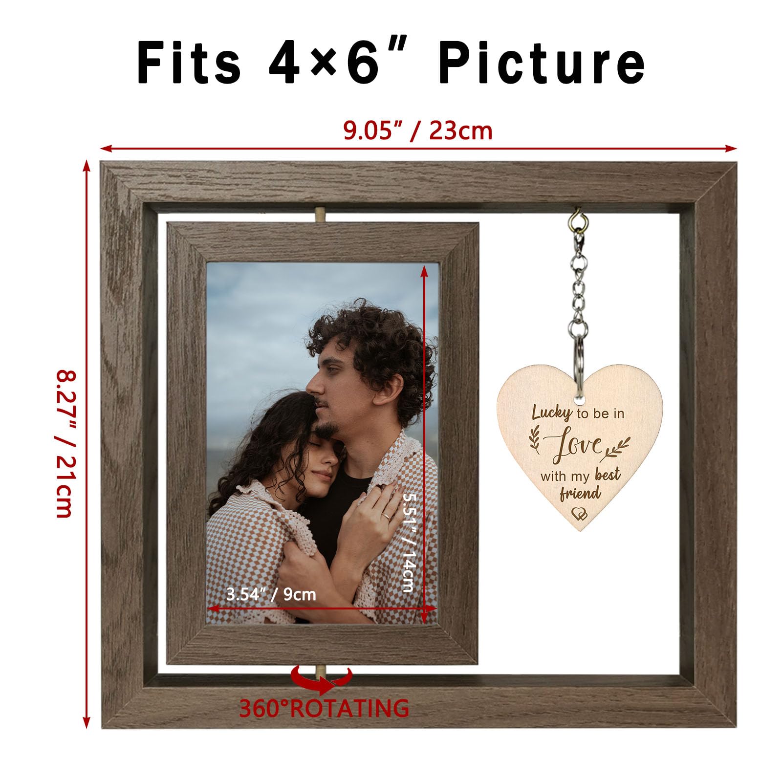 EYITUPC Lucky to Be in Love with My Best Friend Birthday Anniversary Picture Frame Boyfriend Girlfriend Husband Wife Fiance Couples Gifts (Display Two 4x6)