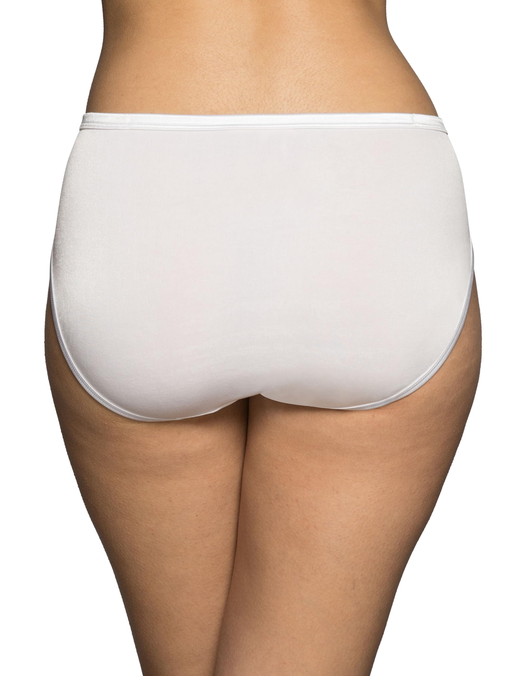 Vanity Fair Women's Illumination Hi Cut Panty 13108, White/Quartz/Beige, 7 (13307)