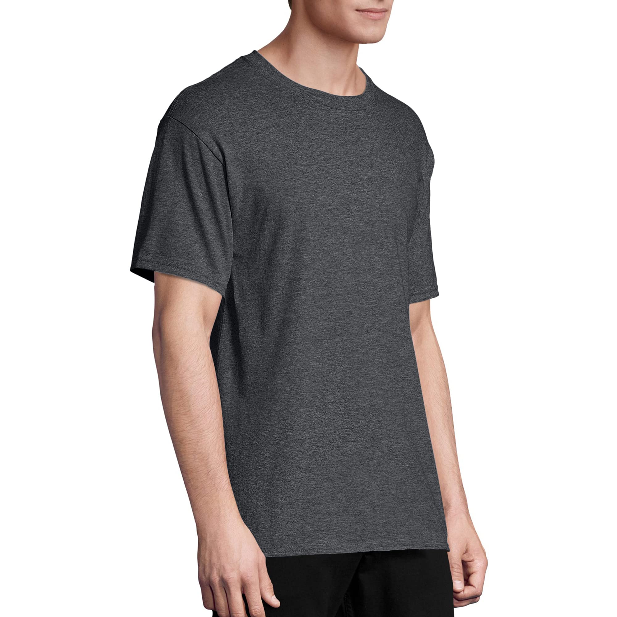 Hanes mens Essentials Short Sleeve T-shirt Value Pack (6-pack) T Shirt, Charcoal Heather, XX-Large US