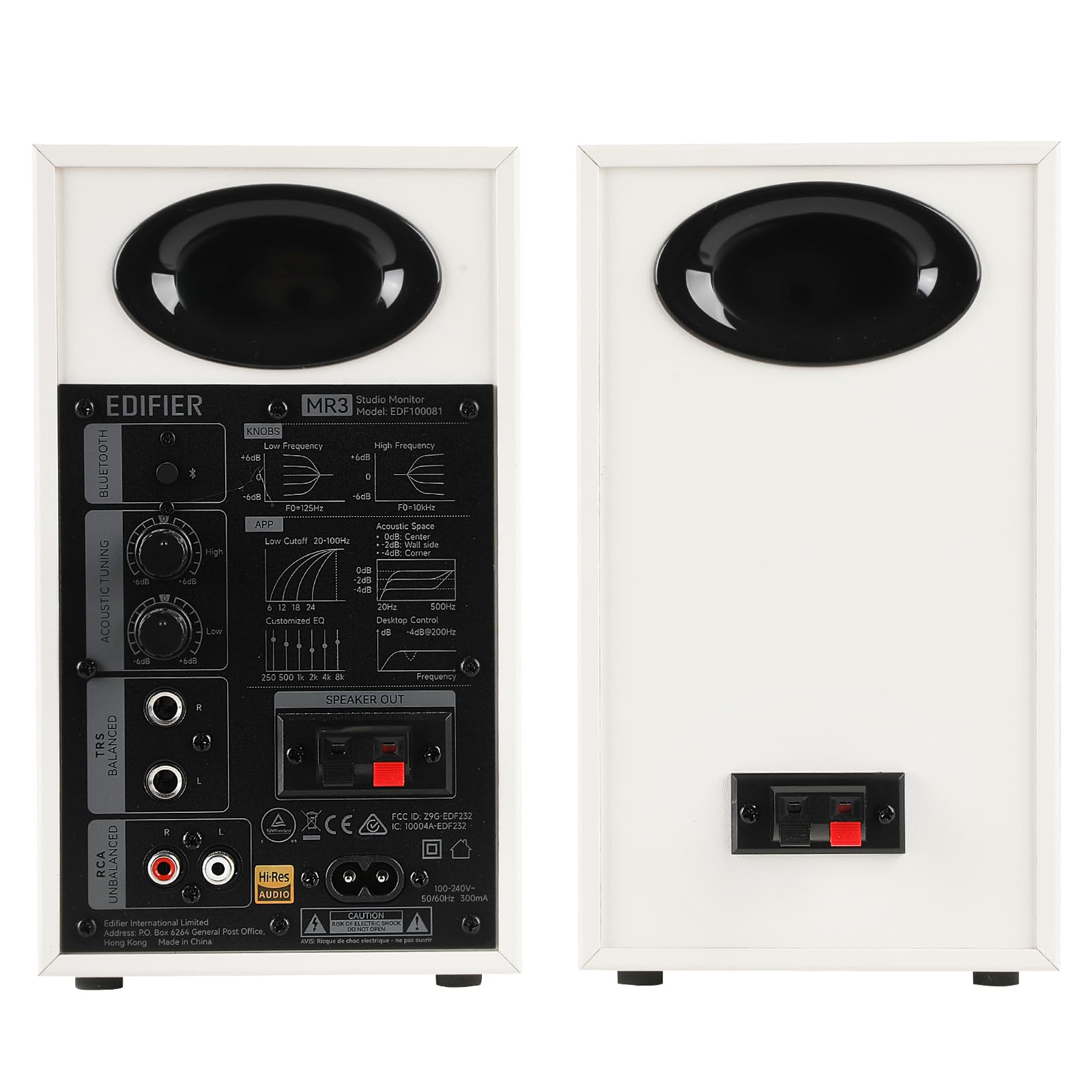 Edifier MR3 Powered Studio Monitor Speakers, Hi-Res Audio Certified Bluetooth V5.4 Active Bookshelf Loudspeakers, 2.0 Computer Speaker with Headphone Output RCA AUX Balanced TRS Input (White)