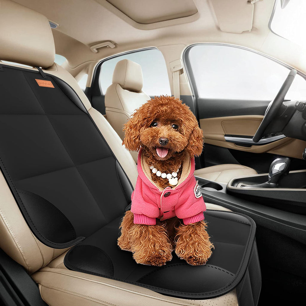 SMART ELF Car Seat Protector, 2Pack Seat Protector Protect Child Seats with Thickest Padding and Non-Slip Backing Mesh Pockets for Baby and Pet,Sedan SUV Truck (Black)