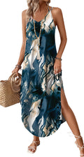 Summer Dresses for Women Vacation Maxi Dress Sundresses Halter Dress Hawaiian Long Maxi Dresses 2026 Beach Vacation Clothes Wedding Guest Cruise Outfits Travel Floral Graduation m