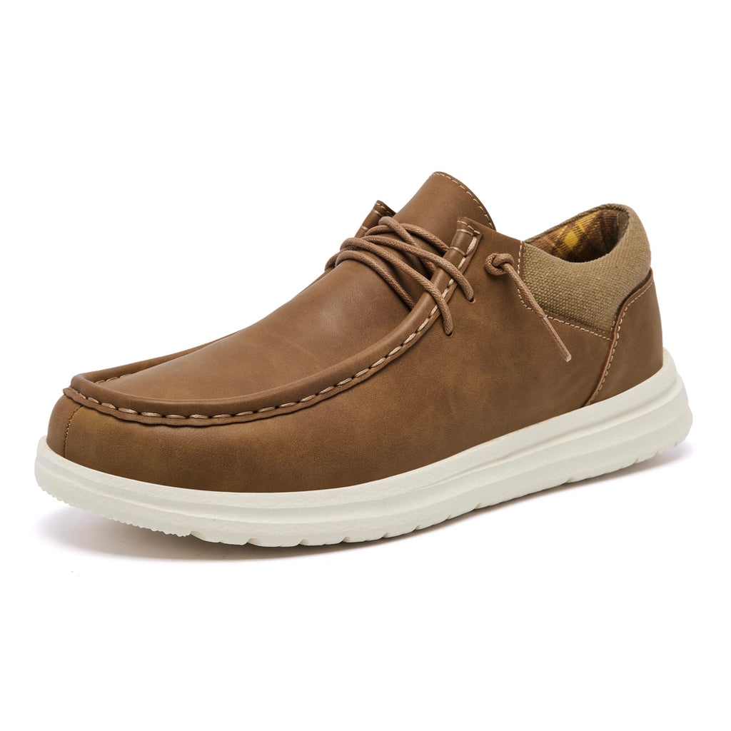 FW FRAN WILLOR Mens Wide Shoes Width Toe Box Slip-on Loafers Casual Walking Shoes for Men Light Brown