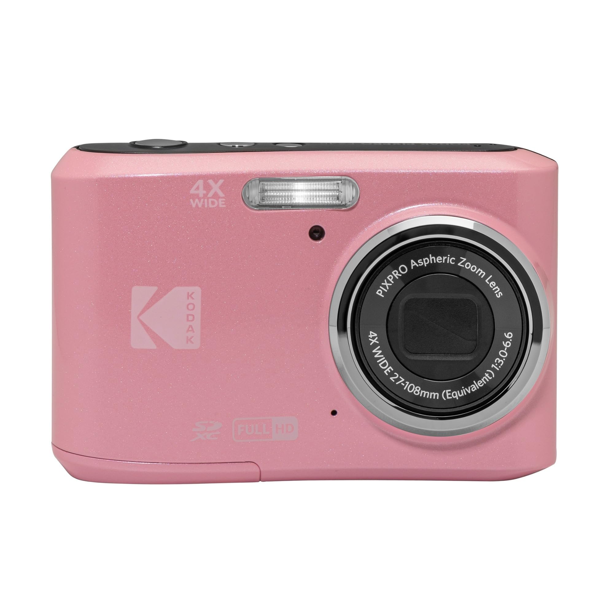 Kodak PIXPRO FZ45 16MP Point and Shoot Digital Camera with 4X Optical Zoom - Compact 27mm Wide Angle Lens for Clear Photos - 2.7 Inch LCD Screen for Families and Travelers - Pink