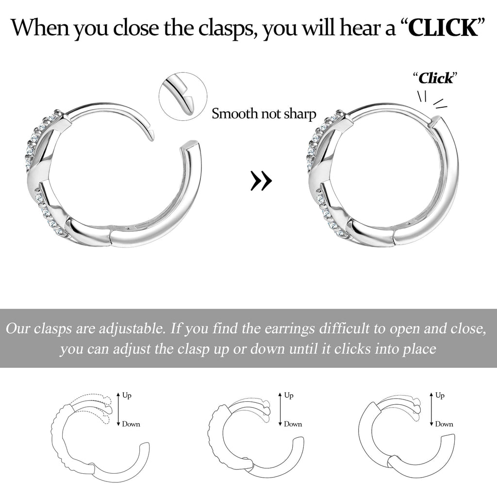 Inerney 925 Sterling Silver Huggie Hoop Earrings Set for Women, Dainty Small Cartilage Hoops Hypoallergenic Jewelry for Multiple Piercings, Trendy Twisted Mini Earring Stacks Gift for Sensitive Ears