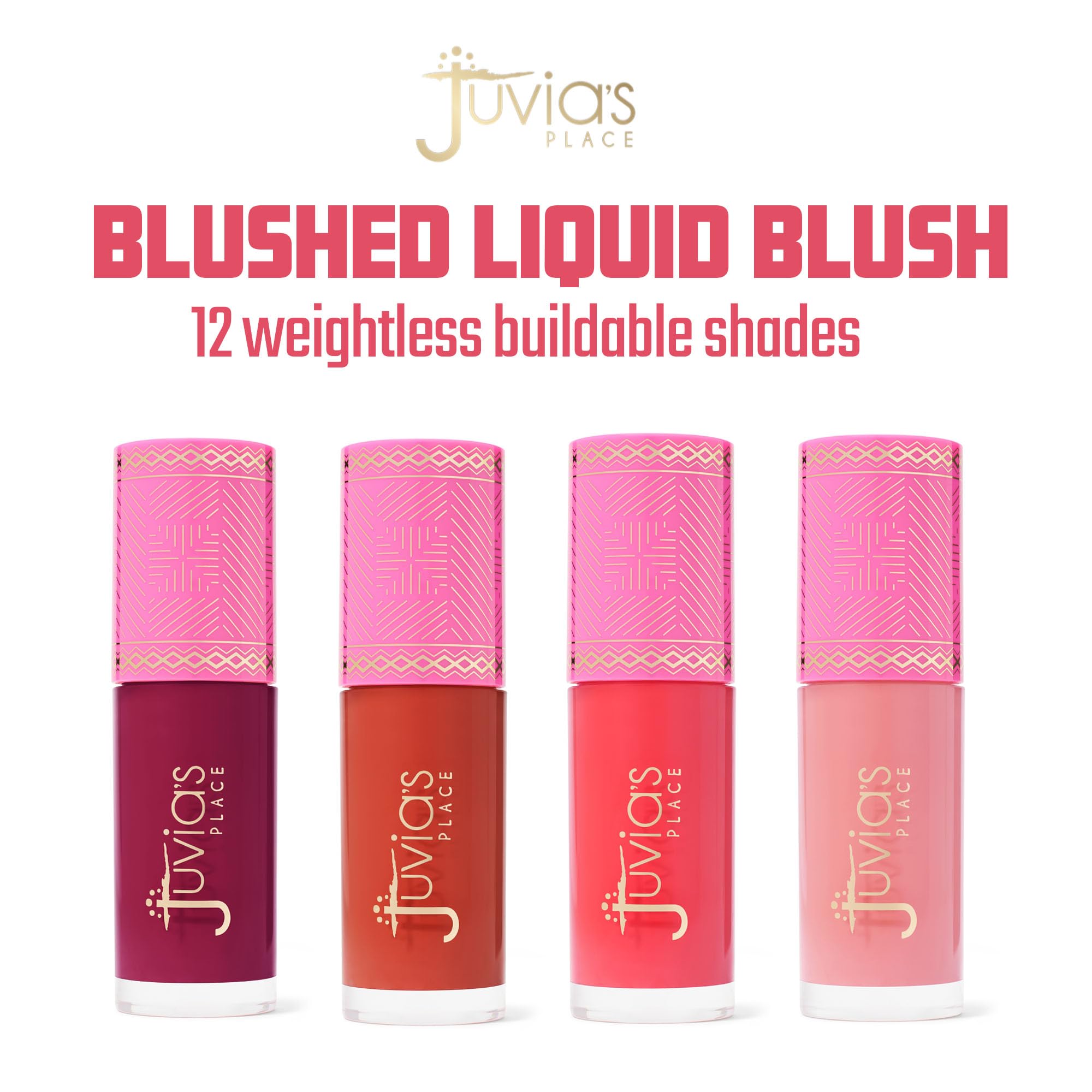 Juvia's Place Blushed Liquid Blush BlushLily - Dewy Tint Cheeks Makeup Glow Pigment Effortless Beauty Long Lasting Cosmetics Soft Creamy Natural Buildable All Skin Color Light Flawless Finish Blend