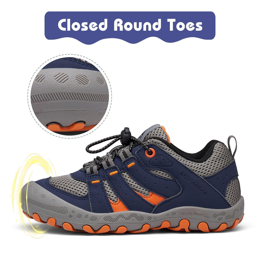 Mishansha Boy's Girl's Hiking Shoes Low Top Sneakers Outdoor Trekking Walking Climbing Running Shoes Gray/Mesh 9-9.5 Toddler