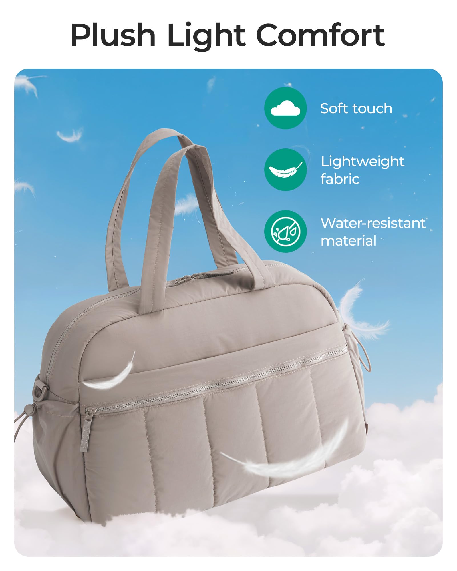 BAGSMART Gym Bag for Women, Duffle Bag for Travel with Wet Pocket, Lightweight Carry on Weekender Duffel, Water Resistant