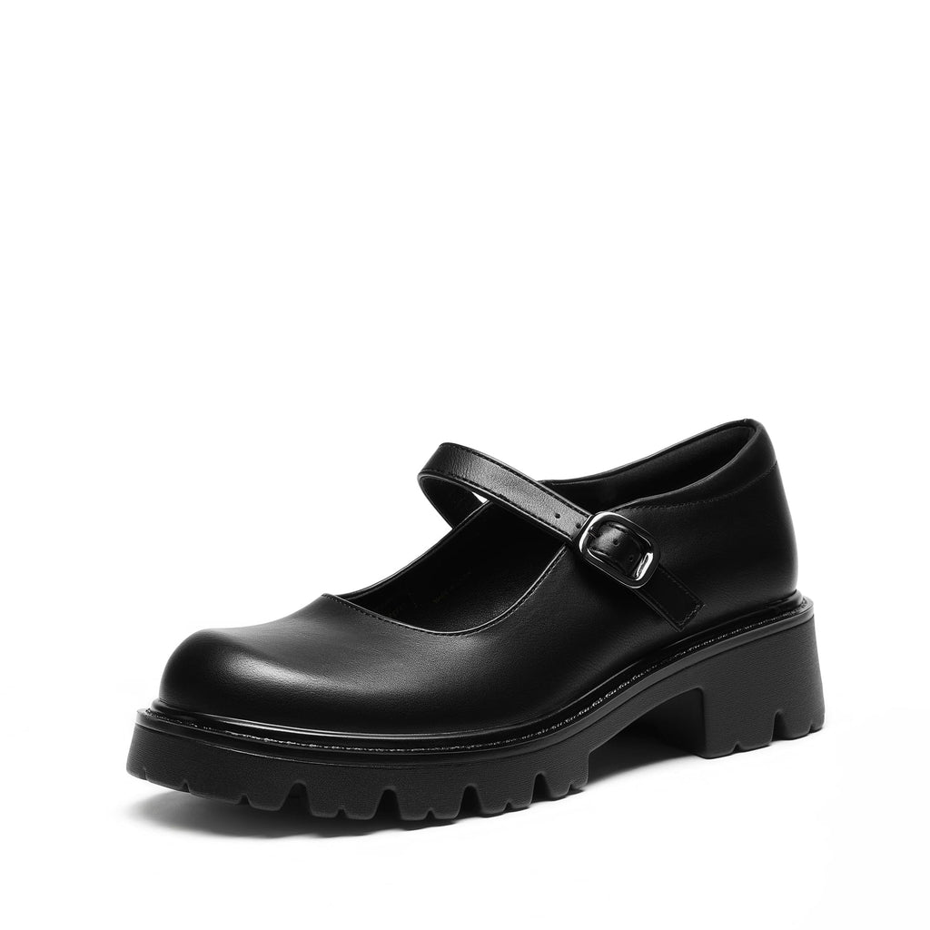 DREAM PAIRS Mary Jane Platform Shoes for Women Closed Toe Chunky Block Heel Cute Dress Shoes,Size 7.5,Black-Pu,SDPU26015W
