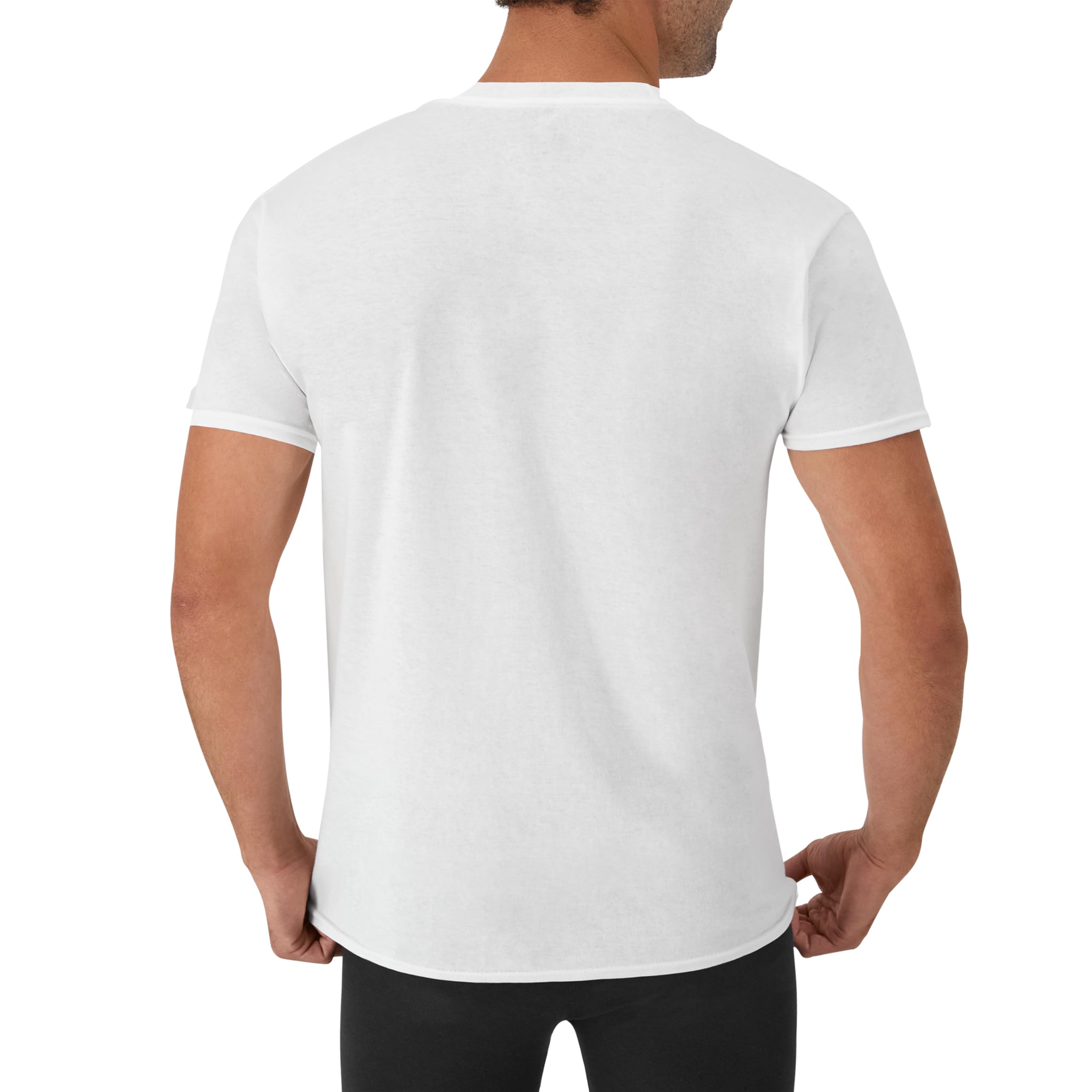 Hanes Mens Cotton, Moisture-wicking V-neck Tee Undershirts, Multiple Packs And Colors, White - 6 Pack, X-Large US