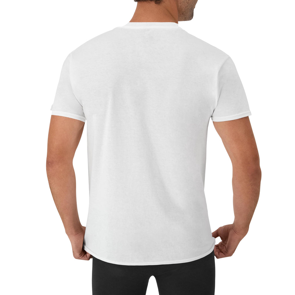 Hanes Mens Cotton, Moisture-wicking V-neck Tee Undershirts, Multiple Packs And Colors, White, Large US