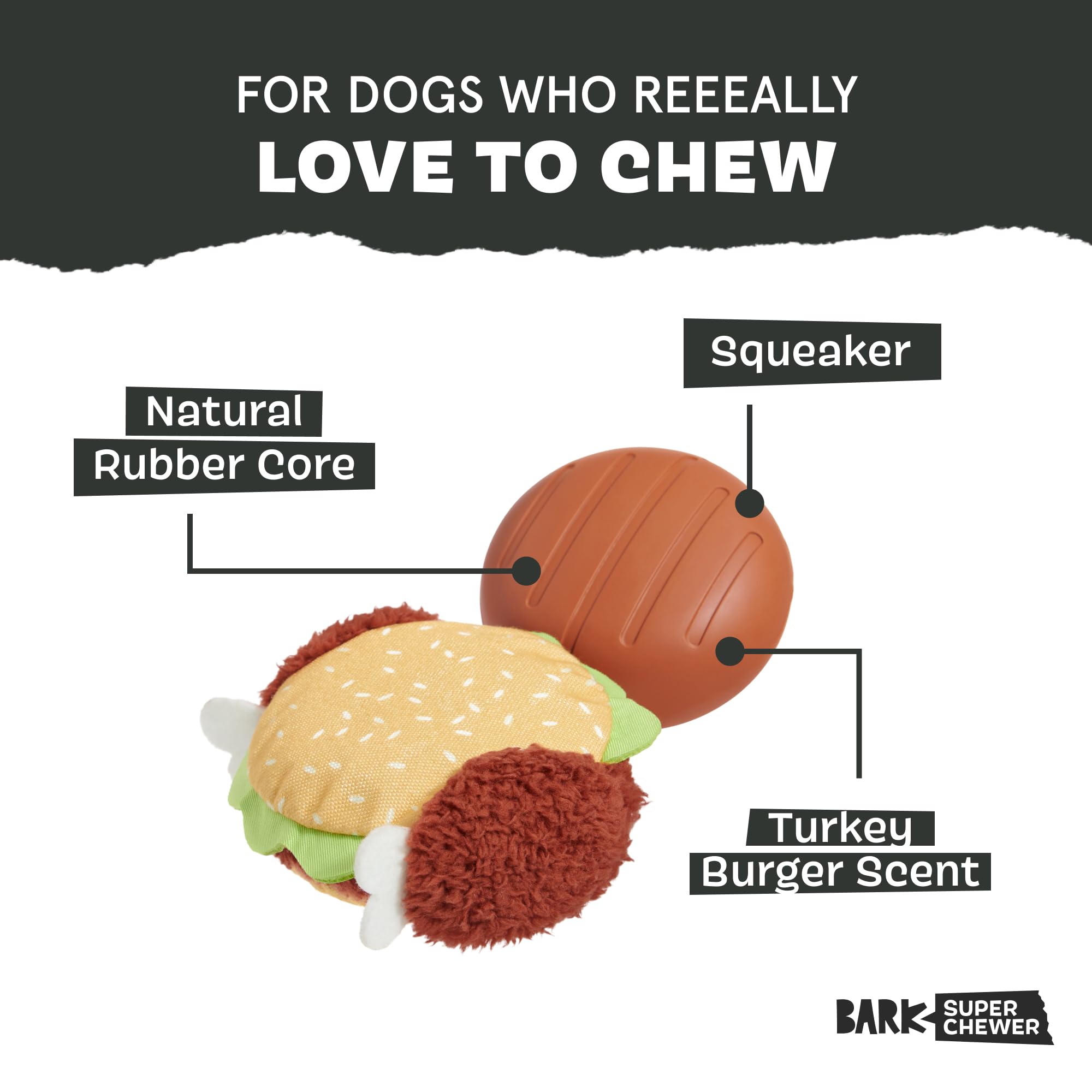 Barkbox Turkey Barker Dog Toy for Large Aggressive Chewers, Turkey-Scented Rip & Reveal Toy for Engaging and Durable Playtime