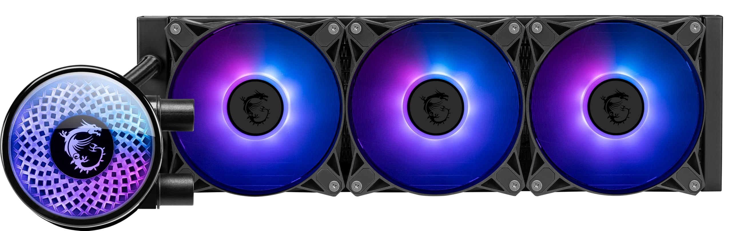 MSI MAG Coreliquid A12 360 - AIO ARGB CPU Liquid Cooler - 360mm Radiator - LGA 1700 Ready - Double Ball Bearring120mm ARGB PWM Fans x3, Rotatable Blockhead, LGA 1700/1851, AM5 / AM4, Black
