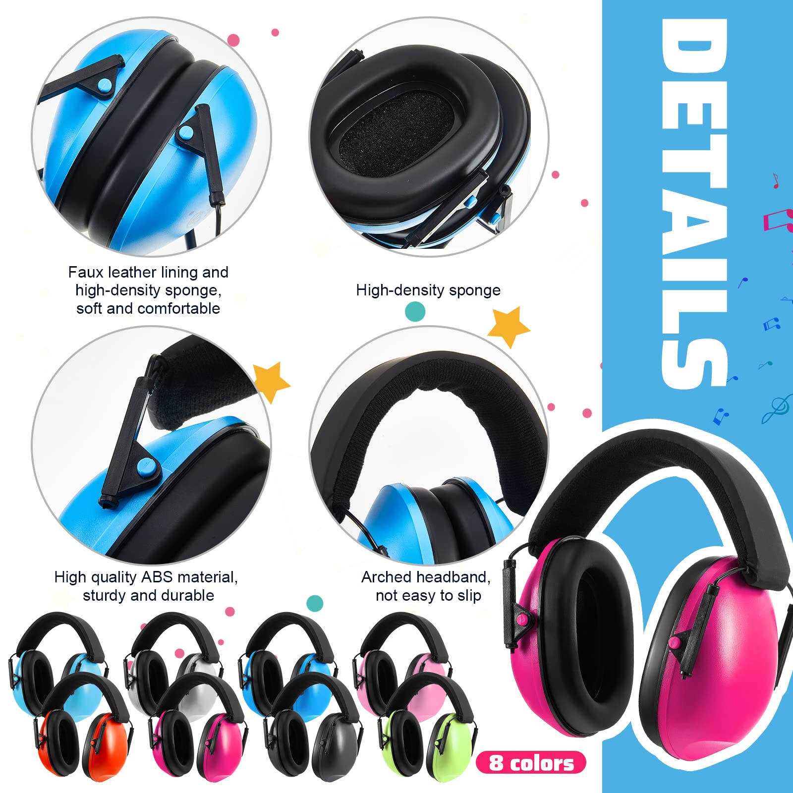 Amylove 12 Pcs Kids Ear Protection Noise Cancelling Headphones Ear Muffs Bulk 27db Adult Noise Reduction Hearing Earmuff (Universal Fit (kids & Adults),Classic Style)