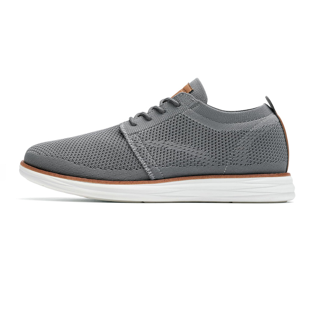 Bruno Marc Men's KnitFlex Breeze Mesh Sneakers Oxfords Lace-Up Lightweight Casual Walking Shoes,Size 10.5,Dark Grey,GRAND-01