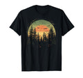 Retro Wilderness Bear Trees Reflection Outdoor Forest T-Shirt
