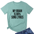 LOOKFACE Women Graphic Tees Printed Graphic T-Shirts Light Green Medium