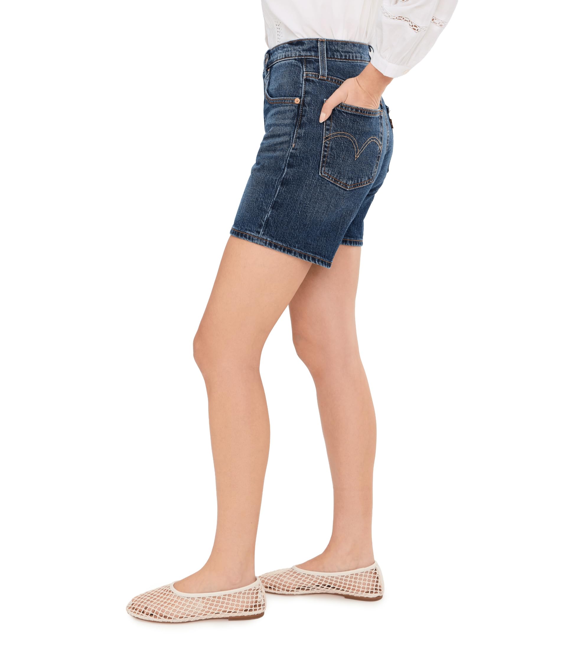 Levi's Women's 501 Mid-Thigh Shorts, (New) Believe Not (Shrink-to-fit - Stretch), 24, Standard