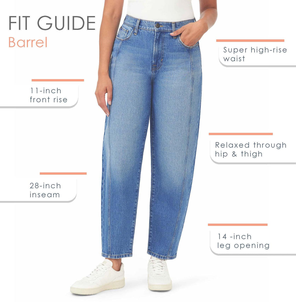kensie Jeans for Women The Jessica Retro Luxe High-Rise Seamed Front Barrel 28-Inch Inseam, Paxton, 10