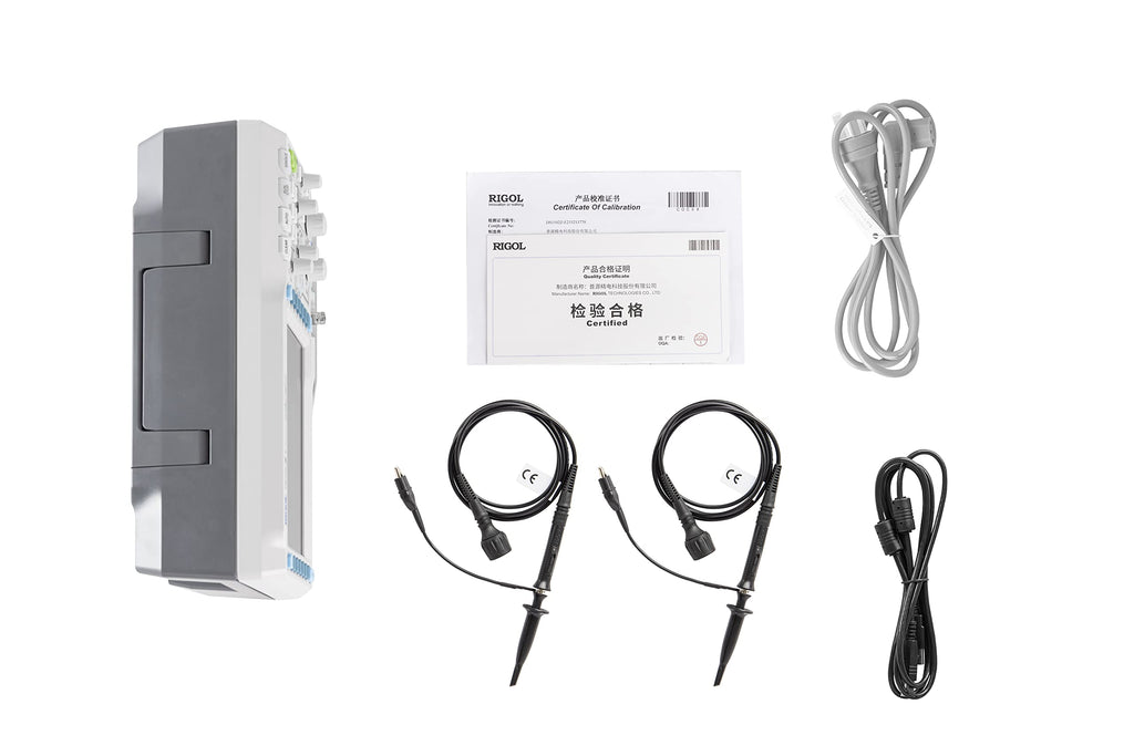 RIGOL Digital Oscilloscope DS1202Z-E 200 MHz 2-Ch 1 GSa/s 24 Mpts 30,000 wfms/s UltraVision 7" 800x480 Intensity Display, 60,000-Frame Record, Serial Decode UART I2C SPI for Debug & Education