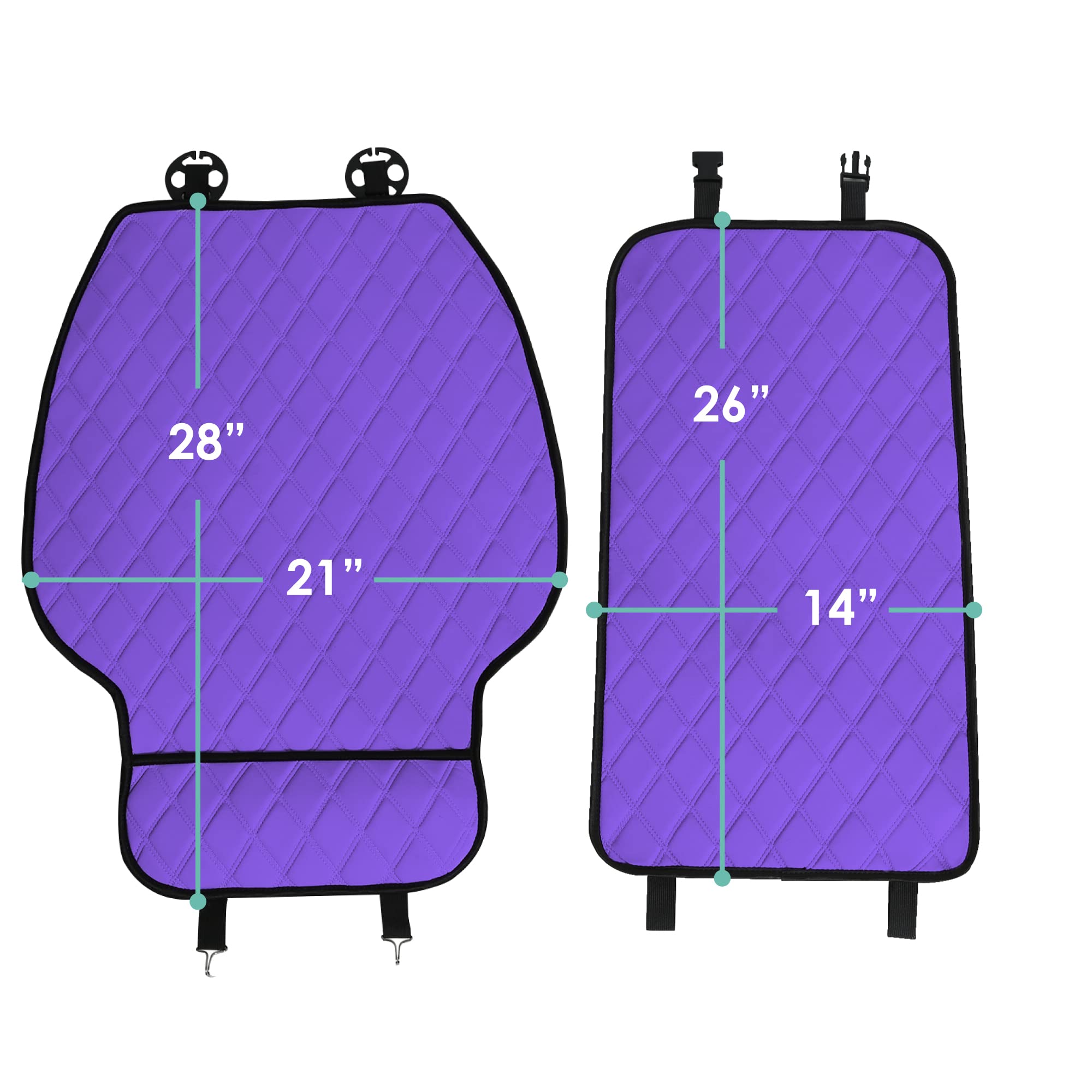 FH Group Car Seat Cushion – Neosupreme Single Front Seat Cover with Front Pockets, Airbag Compatible, Universal Fit Car Seat Cushion for Driver or Passenger Seat, SUV, Truck, Sedan & Van – Purple