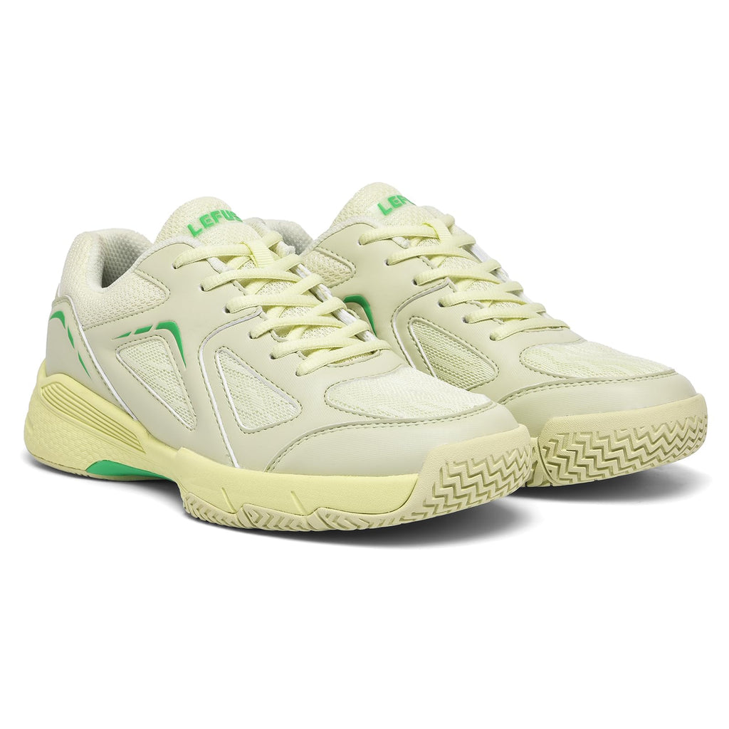 LEFUS Women's Pickleball Shoes - AMZ-P601, Non-Slip, Cushioning, Anti-Torque, Breathable Court Shoes (P601 Lemon, 8)