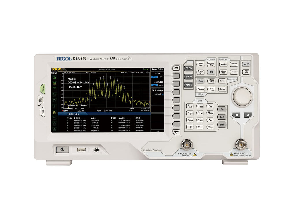 Rigol DSA815-TG 9kHz to 1.5GHz with Pre-Amplifier and Tracking Generator Spectrum Analyzer