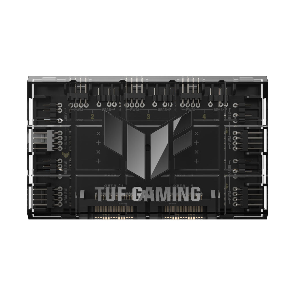 ASUS TUF Gaming ARGB PWM Fan Hub (Connects six case Fans, PWM Fan and RGB Connector, Clear Power and Operation Indicators, Stable Dual SATA Power Support)