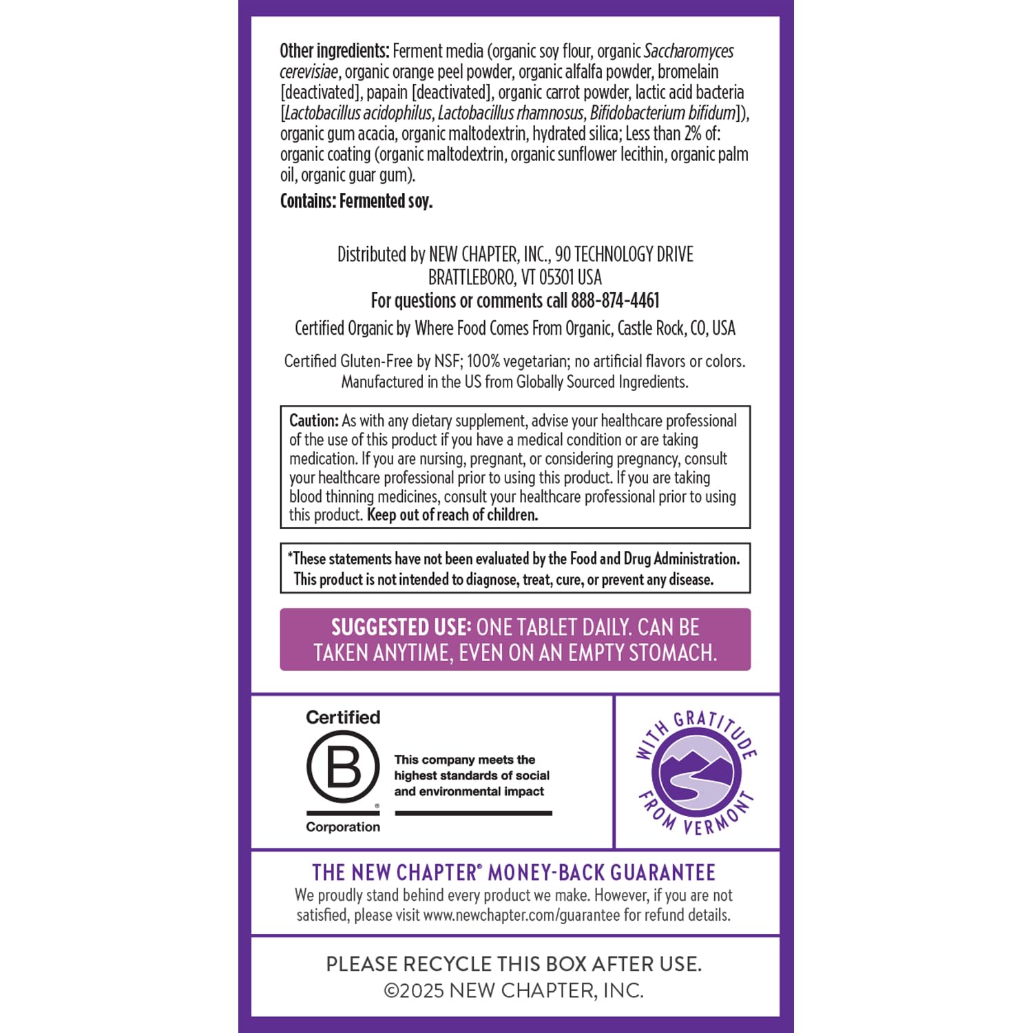 New Chapter Women’s Multivitamin 40+, extra B6 & B12, Biotin for Hair Growth, D3, Vit C, Zinc for Immune & Stress Support, Gentle on an Empty Stomach, One Daily, Non-GMO, Gluten-Free, 72 Tablets