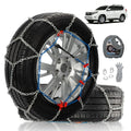 Snow Chains for Pickup Trucks & SUVs Off-road, Heavy Duty Quick Fit & Easy Installation Snow Tire Chains, Portable Reusable Emergency Tire Traction Chain, Set of 2 (HP2335)
