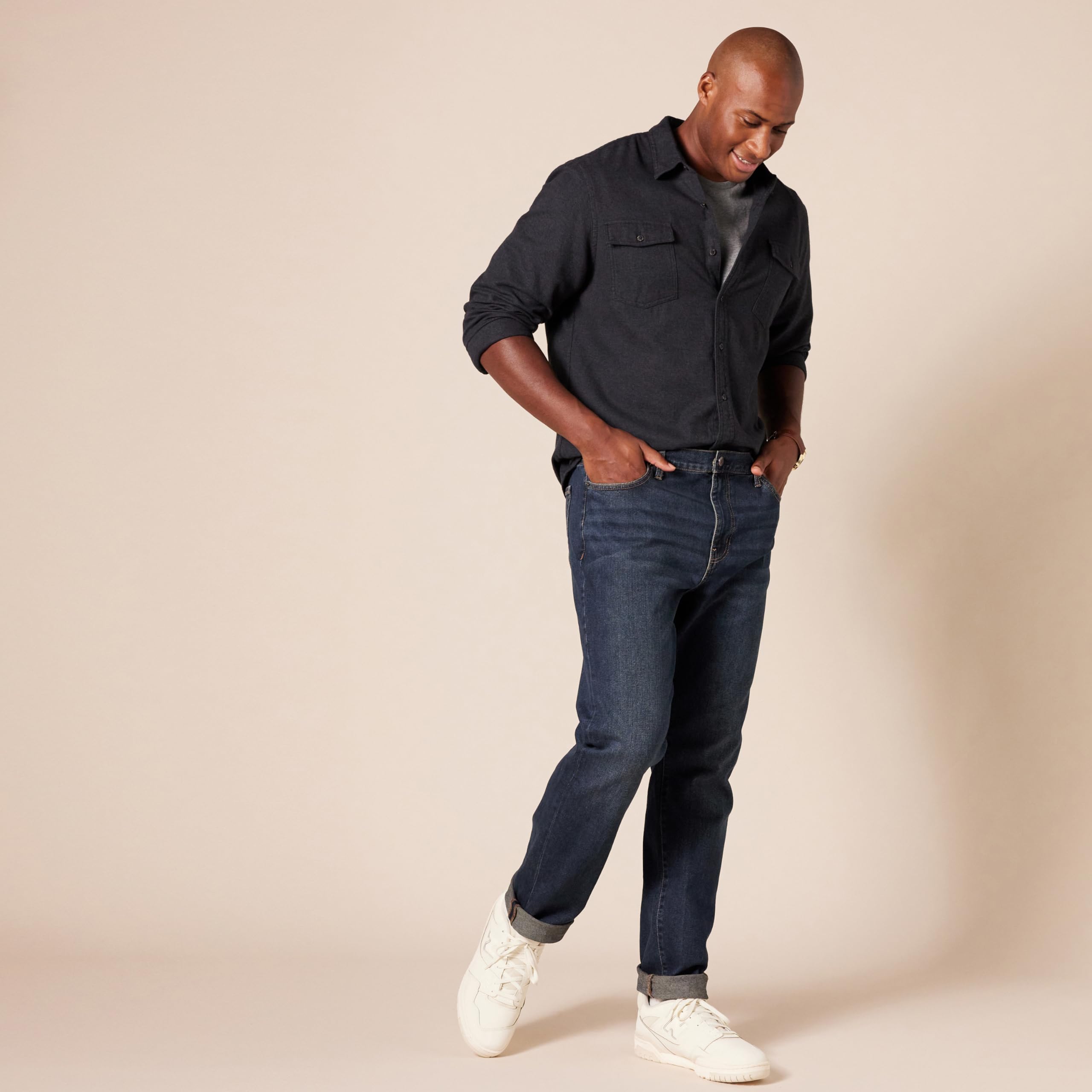 Amazon Essentials Men's Slim-Fit Jeans - Discontinued Colors, Dark Wash, 30W x 34L