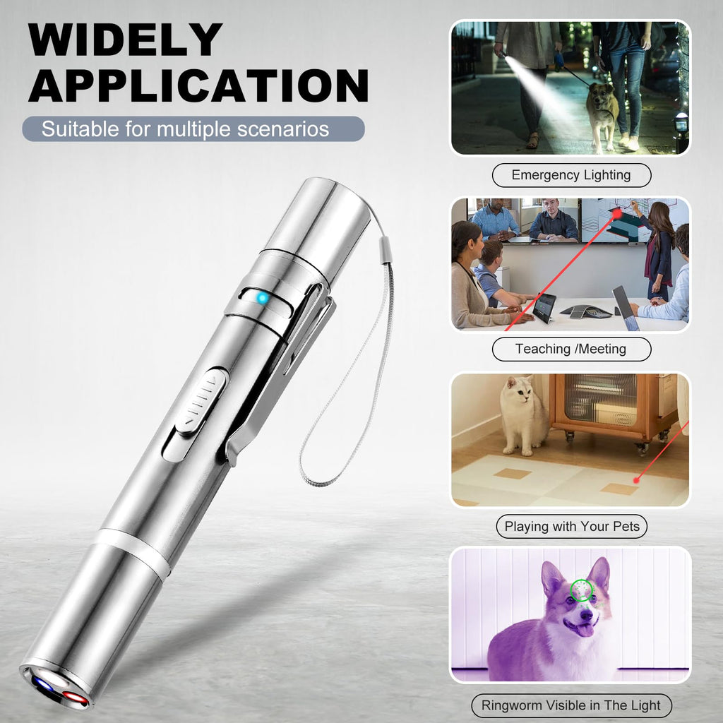 JANHER Laser Pointer, Cat Toys, Cat Laser Pointer with 3 Light Modes & 5 Fun Patterns,Portable Interactive Kitten Pet Bird Dog Cat Mouse Toy for Fun Chase Play Exercise