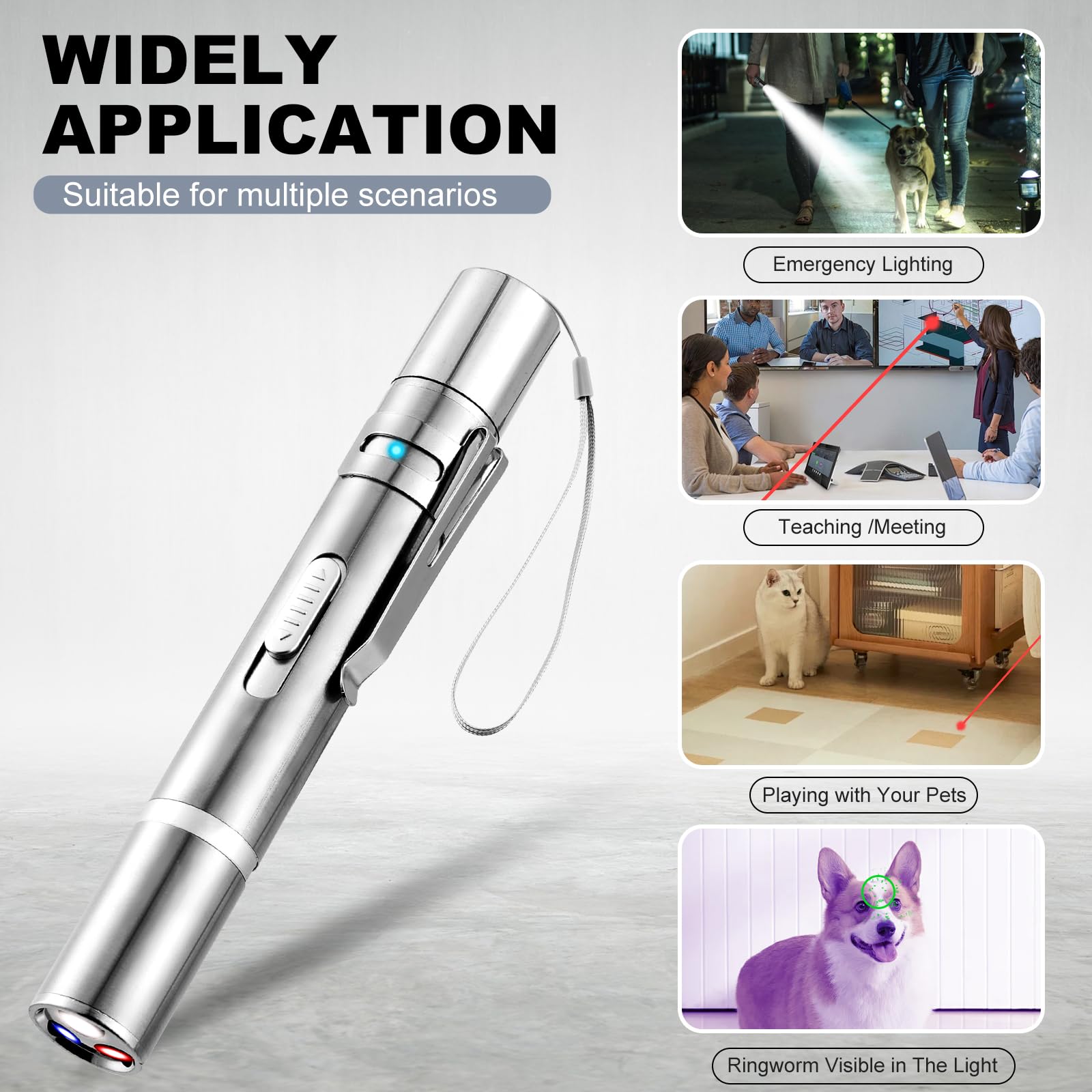 JANHER Laser Pointer, Cat Toys, Cat Laser Pointer with 3 Light Modes & 5 Fun Patterns,Portable Interactive Kitten Pet Bird Dog Cat Mouse Toy for Fun Chase Play Exercise