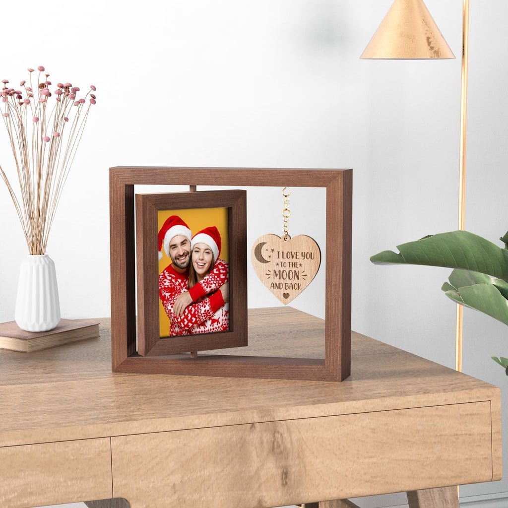 Tiblue Christmas Gifts for Him Her Couple Picture Frames Display 4x6 Photos, Romantic Valentines Day Gifts for Boyfriend Girlfriend Birthday Gift for Wife Husband, Valentine’s Day Decor Gift