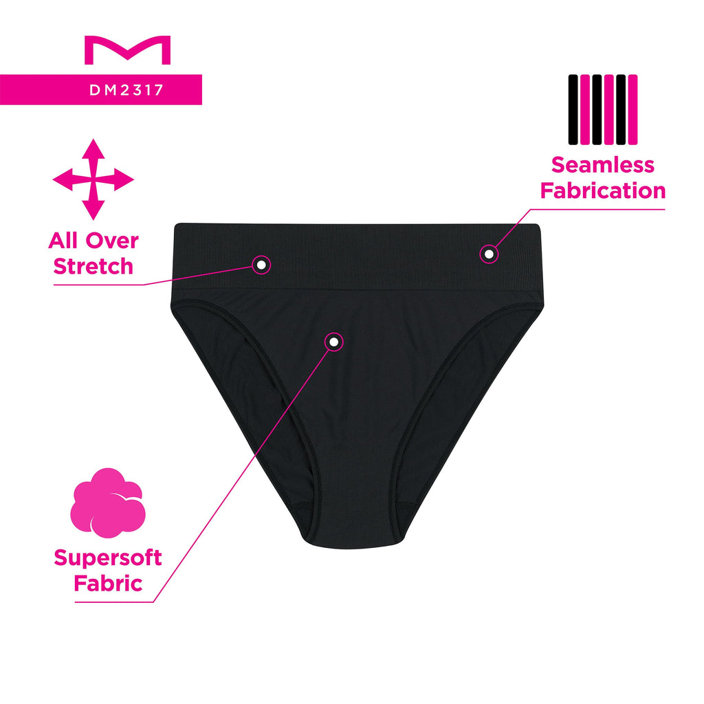 Maidenform Womens High Leg Underwear, Seamless High-cut Panties For 3-pack Bikini Style, Sandshell/White/Sandshell, Medium US