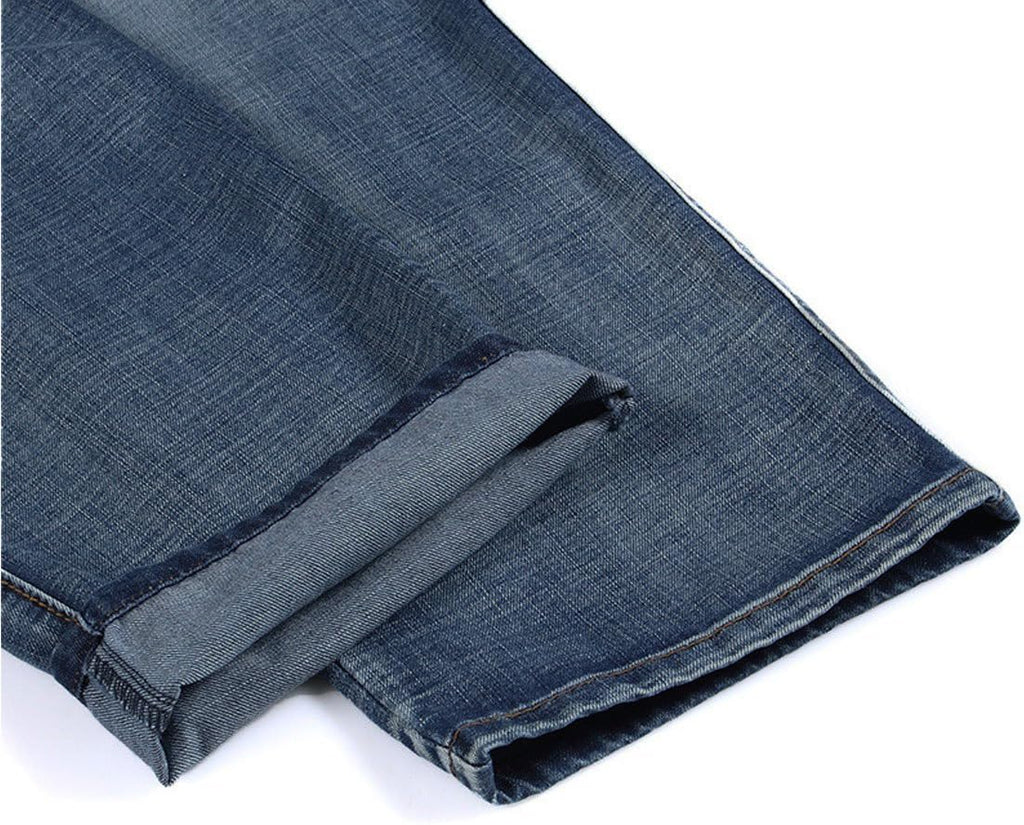 Yeokou Men's Casual Loose Hip Hop Denim Work Pants Jeans with Cargo Pockets(LightBlue-44)