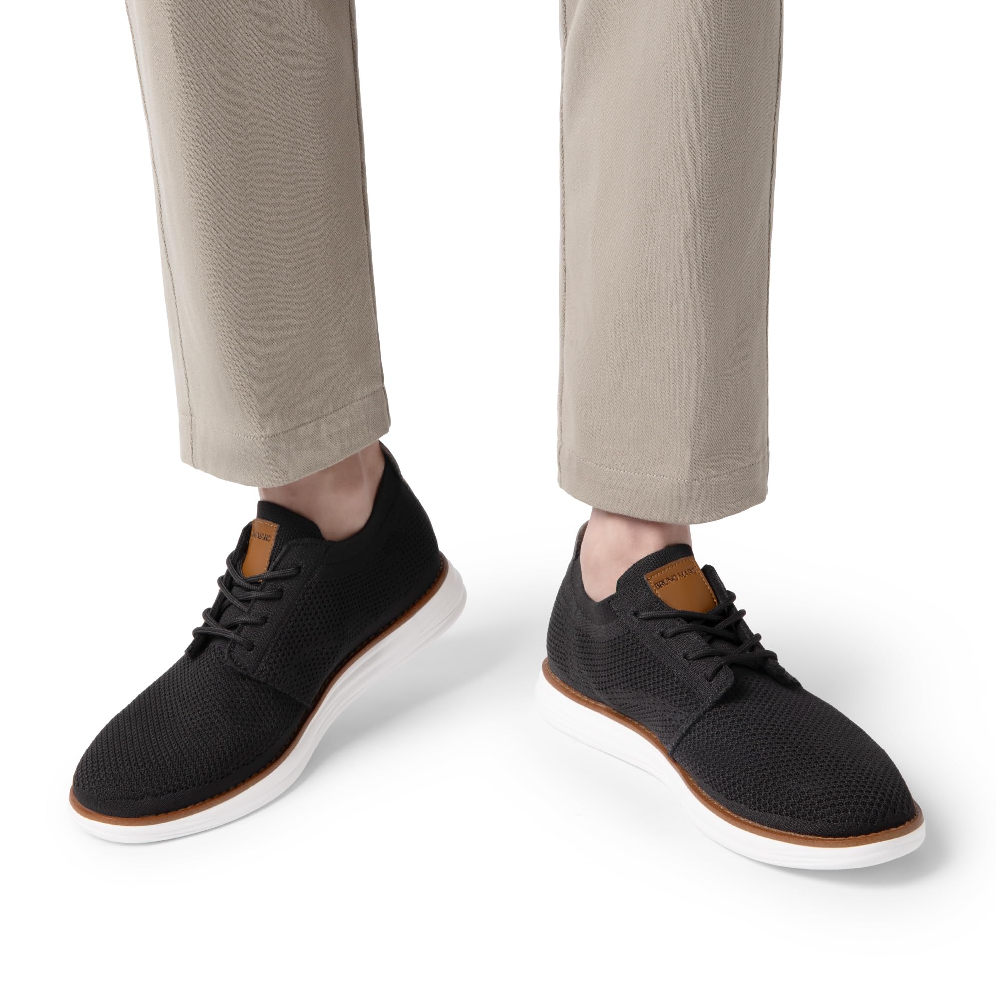 Bruno Marc Men's KnitFlex Breeze Mesh Sneakers Oxfords Lace-Up Lightweight Casual Walking Shoes,Size 11,Black,GRAND-01